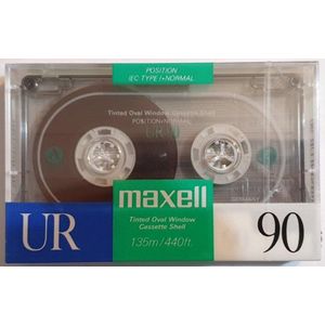 Audio Cassette Tape Maxell UR 90  / Uiterst geschikt voor alle opnamedoeleinden / Sealed Blanco Cassettebandje / Cassettedeck / Walkman / Maxell cassettebandje.