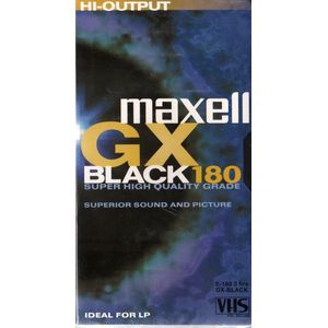 MAXELL GX BLACK 180 VHS TAPE (VIDEOBAND) SUPER HIGH QUALITY GRADE 180 MM