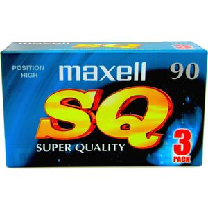 Audio Cassette Tape 3 Pack MAXELL SQ 90  / Uiterst geschikt voor alle opnamedoeleinden / Sealed Blanco Cassettebandjes / Cassettedeck / Walkman / Maxell cassettebandje.