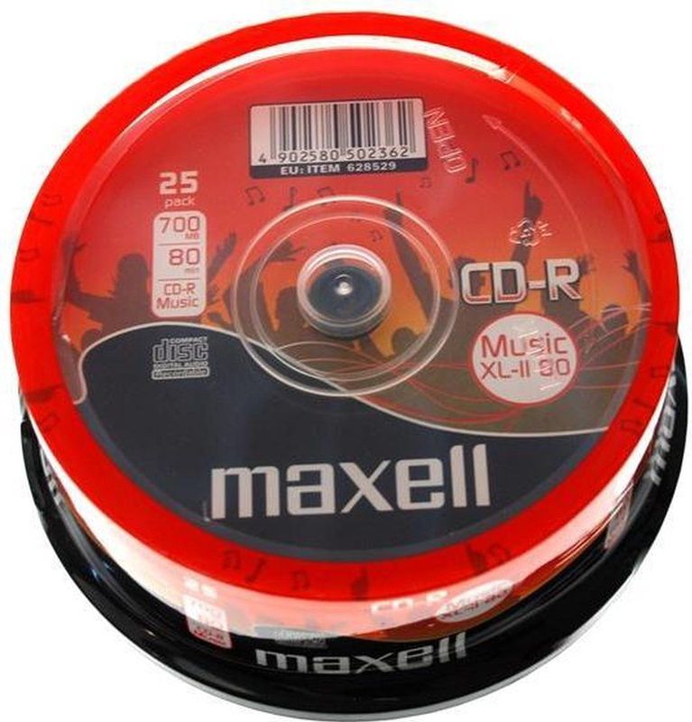 Maxell - CD-R Music XL-II - 25 Stuks - 700MB - Opnamecapaciteit 80 Minuten