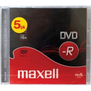 Maxell - DVD-R - 4,7 GB - 120 min - 16 x Schrijfsnelheid - 3-delige Juwelendoos