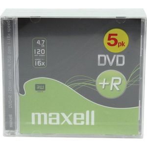 Maxell DVD+R 4.7GB - 16x - Jewel Case - 5 Stuks