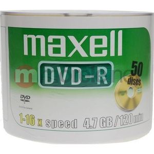 Maxell - DVD-R - 4,7GB - 50 Stuks - 16X - Eenmalig Beschrijfbaar