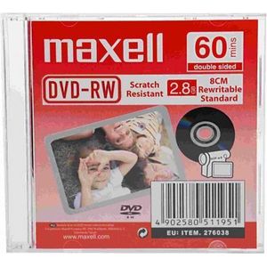 MAXELL - 8CM CAMCORDER DVD-RW 60MIN JEWEL CASE
