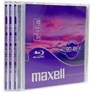 Maxell BD-RE BluRay Singel Layer 25GB - snelheid 1 - 2 x 3 pak