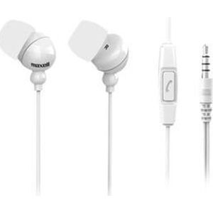 Maxell - PlugZ + Mic - In-ear Koptelefoon - Wit - Bedraad - 1,2 m Snoer