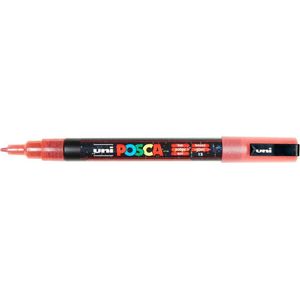 Krijtstift - Chalkmarker - Universele Marker - Uni Posca Marker - 15 Rood Glitter - PC-3ML - 0,9mm
