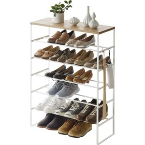 Yamazaki Schoenenrek met houten bovenblad - Tower - wit
