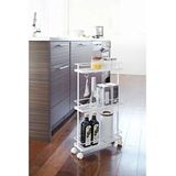 YAMAZAKI home Rolling Kitchen Opbergwagen, Staal, Wit