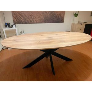 Jason's WOOD - Ovale eettafel met matrix-poot 180 x 90