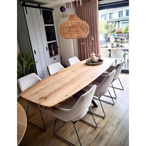 Jason's WOOD - Deens ovale eettafel met VV-frame 220 x 110