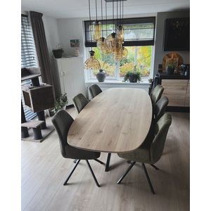 Jason's WOOD - DEENS ovale eettafel met matrix-poot 240 x 110