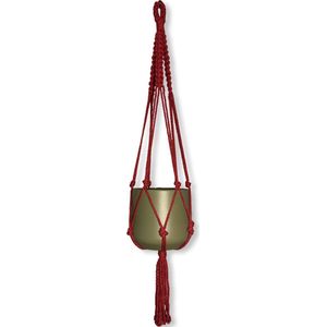 Plantenhanger 'Jazzy' Bordeaux Rood - 100 cm - Katoen - Let op: Excl. Pot - Macramé - Handgemaakt in Nederland - Inclusief Verzendkosten