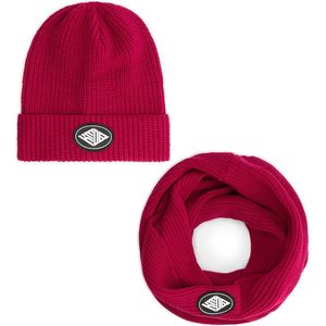 KMDB Knitwear Colsjaal + Muts Fuchia Kids & Kind Roze - Maat: One-Size