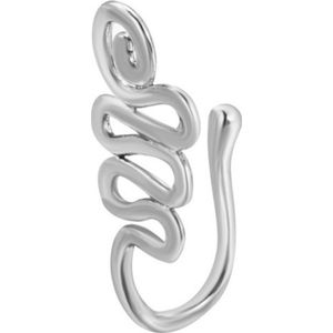 Fake Neuspiercing Zilver - Zigzag - Nep Neuspiercing Sieraad - Neusring - Nep Piercing Neus Ringetje - Metaal