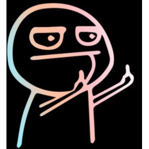 Autosticker - Middelvinger Poppetje Cartoon - Grappige Auto Sticker Silver Rainbow - Hoogwaardig Vinyl - Autostickers Wrap Folie - Geschikt voor oa. Alle Automerken / Universeel / JDM