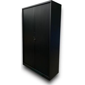 Nieuwe archiefkast/roldeurkast (staal) mat zwart (197x120X45) - Incl. slot - Ook leverbaar in de kleuren antraciet en wit! - grootste maat - 195x120x45 - jaloziedeur - schuifdeur