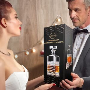 karaf -karaf / crystal glass / Set for Whisky Glasses - BarCraft Grinded glass decanter for whiskey and brandy