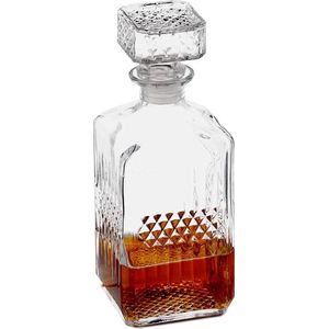 karaf / crystal glass / Set for Whisky Glasses - BarCraft Grinded glass decanter for whiskey and brandy