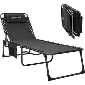 Deluxe zonnebed voor tuin, terras en balkon / tuinbed \ Sun bed, sun lounger, garden chair, portable beach chair