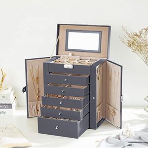 Travel Jewelry Box for Women / watch box jewelry box \Jewelry Holders Portable Jewelry Organizer Case for Necklace Earrings Rings - Drawers Jewelry Storage Box /Juwelendoos