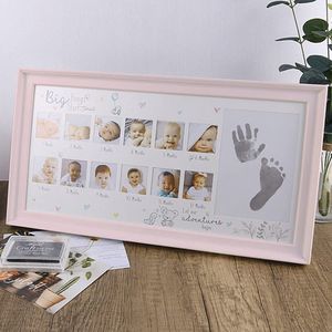Babyfotolijst Set \ posters voor de kinderkamer - Baby Hand en Footprint Kit \ kit voor pasgeboren jongens/meisjes - baby fotolijst, Fotolijstplank
