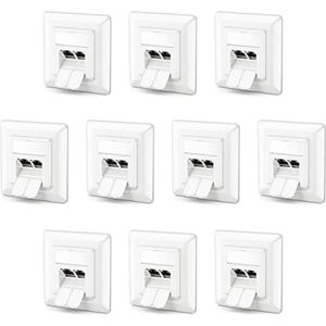 deleyCON Netwerkdoos - CAT6a - Wit - 2x RJ45 - 360° Kabel