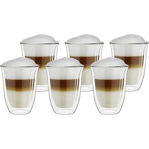 Dubbelwandige latte macchiato-glazen, koffieglas, theeglazen - mokkakopjes , Koffiekopjes , espressokopjes - kopjes - Cappuccino kopjes 6*250 ml