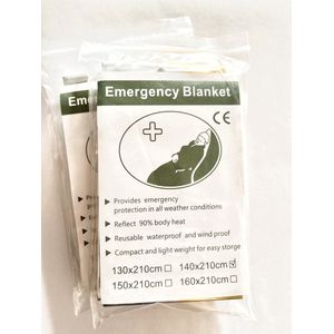 Thermische Nooddeken, slaapzak \ Premium Reddingsdeke | Survival Whistle Ultralight Cold Protection / Noodslaapzakken - emergency foil blanket, emergency sleeping bag - 6-Pack