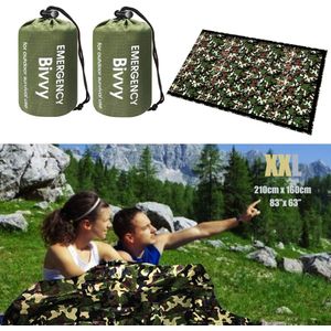 Thermische Nooddeken, slaapzak \ Premium Reddingsdeke | Survival Whistle Ultralight Cold Protection / Noodslaapzakken - emergency foil blanket, emergency sleeping bag - Pack of 2 - 210 cm x 160 cm