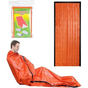 Thermische Nooddeken, slaapzak \ Premium Reddingsdeke | Survival Whistle Ultralight Cold Protection / Noodslaapzakken - emergency foil blanket, emergency sleeping bag - 1 pc