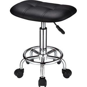 Rol kruk Schommelstoel Werkkruk met verstelbare rugleuning Draaibare Kruk / Rolling stool Rocking chair Work stool with adjustable back Swivel stool - Draaibare kruk met wielen