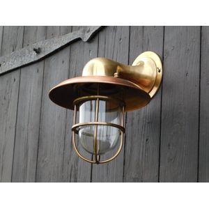 Scheepslamp - messing/koper - wandlamp