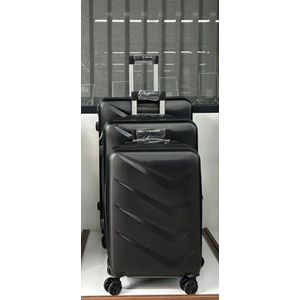 Kofferset 3 delig - ABS koffers - TSA slot met wielen - Trollyset - Handbagage - 360 graden wielen - Lichtgewicht- Cijferslot - 3 stuks - Zwart