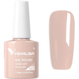 Venalisa UV Gellak Nude - 7.5 ml - 707 - Gellak Naturel - Gellak Beige - Gellak Nude Kleuren - Gellac Nude - Gellak French - Gellak French Pink - Gellak Kleuren - Venalisa Gellak - Gellak Nagellak