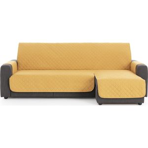 Bankbeschermer Duo Chaise Longue Mosterdgeel Rechts - 200cm breed - Bankhoes van zacht microvezel voor optimaal comfort - Bescherm hoes voor hoekbanken