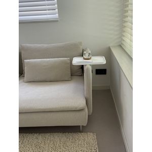 Nordic Style® Sofa Tray | Banktafeltje | Eiken hout | Mat Wit | Bijzettafel | Scandinavisch