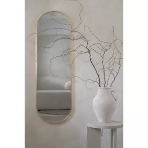 HOMCOM Staande Spiegel Spiegel Voor Het Hele Lichaam Grote Spiegel Modern Design 50 Cm X 1 5 Cm X 161 5 Cm Goud~23emv5bipo000