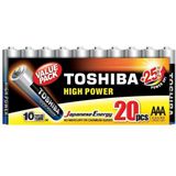 Toshiba - R03ATPACK20 - Batterijen - AAA - 20 Stuks