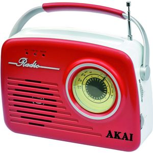 Akai - APR-11RRED - Draagbare Radio - Rood - Analoge Ontvangst
