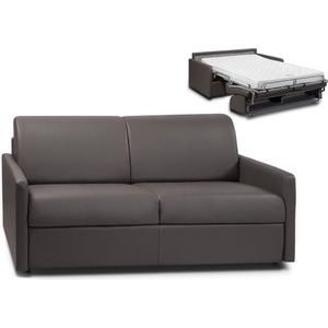 Driezits express-bedbank van kunstleer CALIFE - grijs - slaapafmeting 140 cm L 170 cm x H 85 cm x D 94 cm