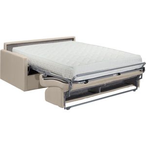 CALIFE - Slaapbank - Beige - Vierzits - Slaapafmeting 160 cm - Matras met Vormgeheugen 22 cm