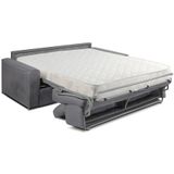 VIZIR - Vierzits express slaapbank van stof - Grijs - 160 cm - 18 cm matras