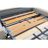 Express driezits slaapbank van stof - Lattenbodem 140 cm - Matras 18 cm - Grijs - CALIFE