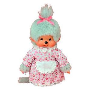 Monchhichi - Oma - Lappenpop - Grijs - Pluche - 20 cm