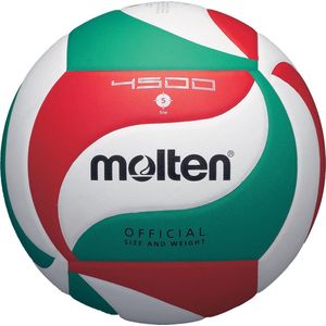Molten V5M4500 volleybal, wit/groen/rood, maat 5