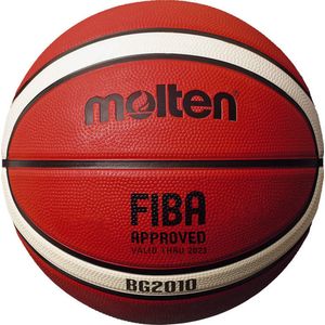 Molten BG2010 Basketbal, binnen/buiten, FIBA goedgekeurd, premium rubber, diep kanaal, maat 7, oranje/ivoor, geschikt voor jongens van 14 jaar en volwassenen