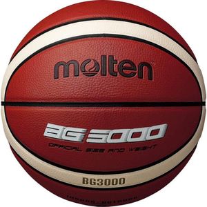Molten BG3000 Basketbal, binnen/buiten, synthetisch leer, maat 6, oranje/ivoor, geschikt voor jongens van 12, 13, 14 en meisjes van 14 jaar en volwassenen (B6G3000)