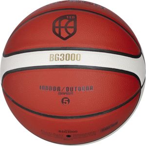 Molten BG3000 Basketbal, binnen/buiten, synthetisch leer, maat 5, oranje/ivoor, geschikt voor jongens van 7, 8, 9, 10 & 11, meisjes van 12 en 13