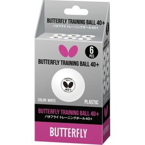 Butterfly bal voor tafeltennis TRAINING wit - 6 stuks
